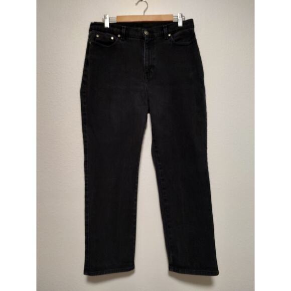 Style&Co Women's 16P Black Med Was High Rise Tapered Leg Jeans Stretch - Picture 1 of 8